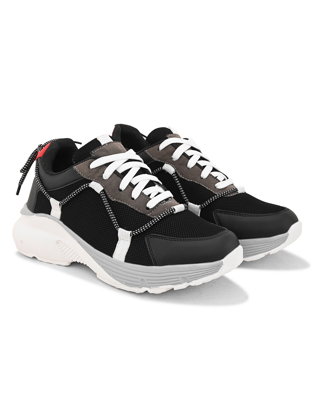 Shop Men's Black & Brown Color Block Sneakers-Back