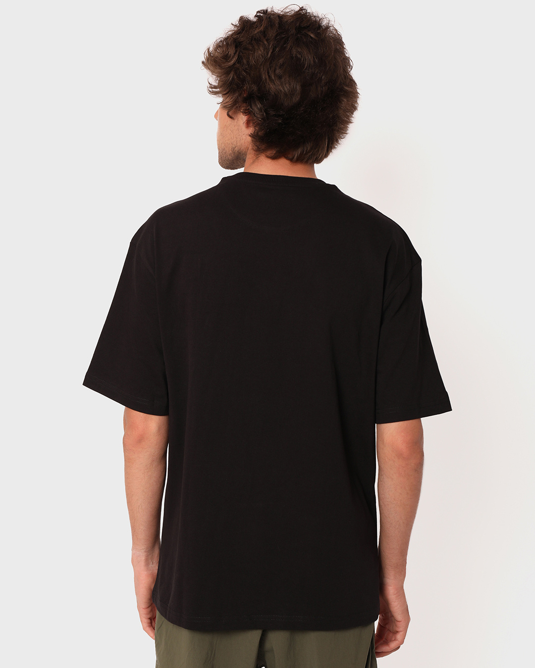 Shop Men's Black Bwkf Oversized T-shirt-Back