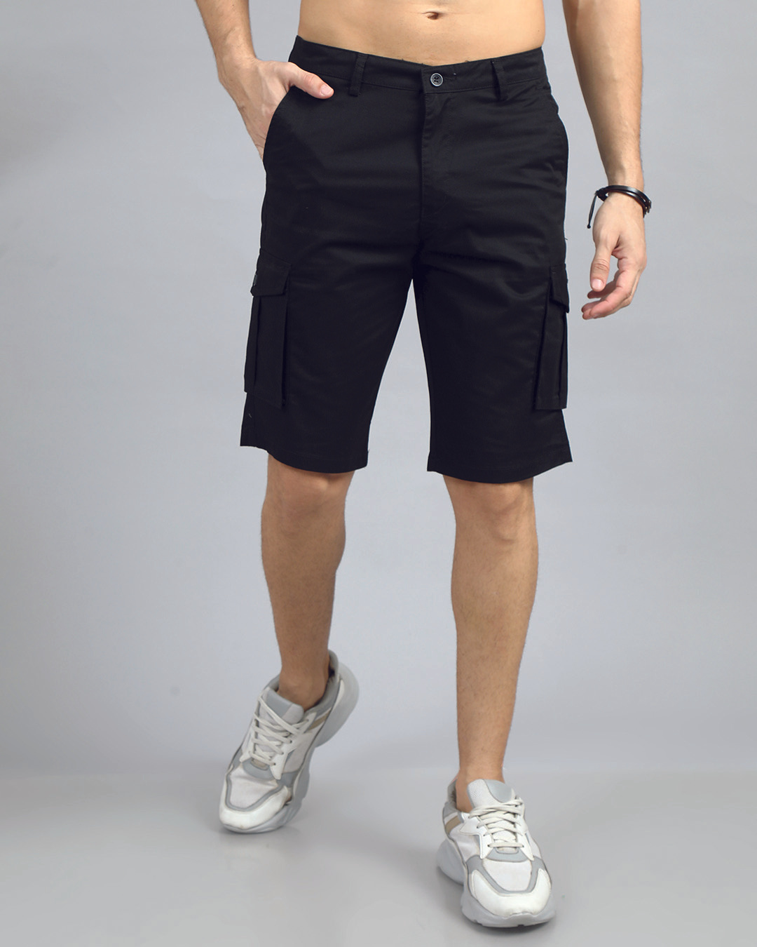 Buy Mens Black Cargo Shorts Online At Bewakoof