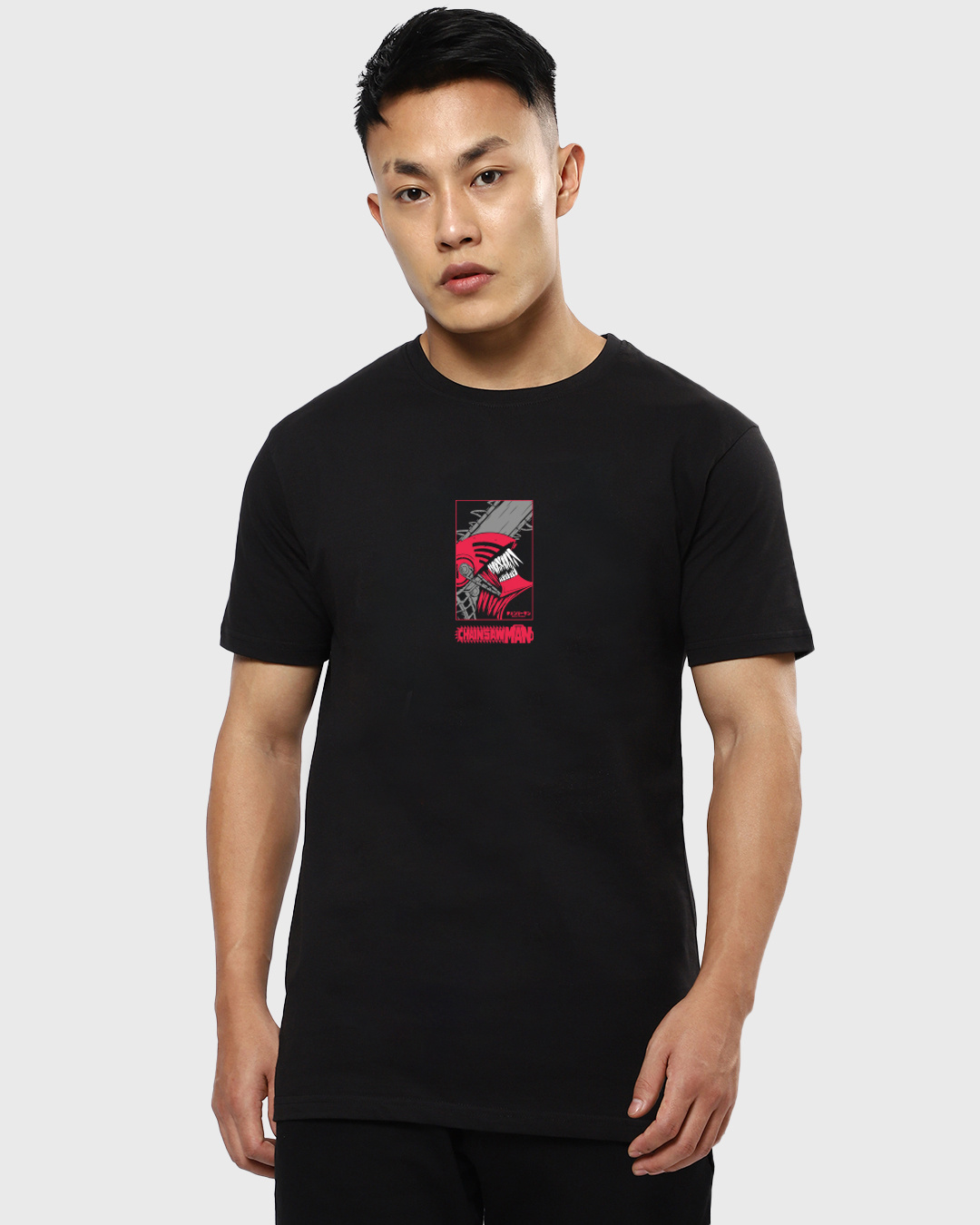 Shop Men's Black Chainsaw Man Graphic Printed T-shirt-Back