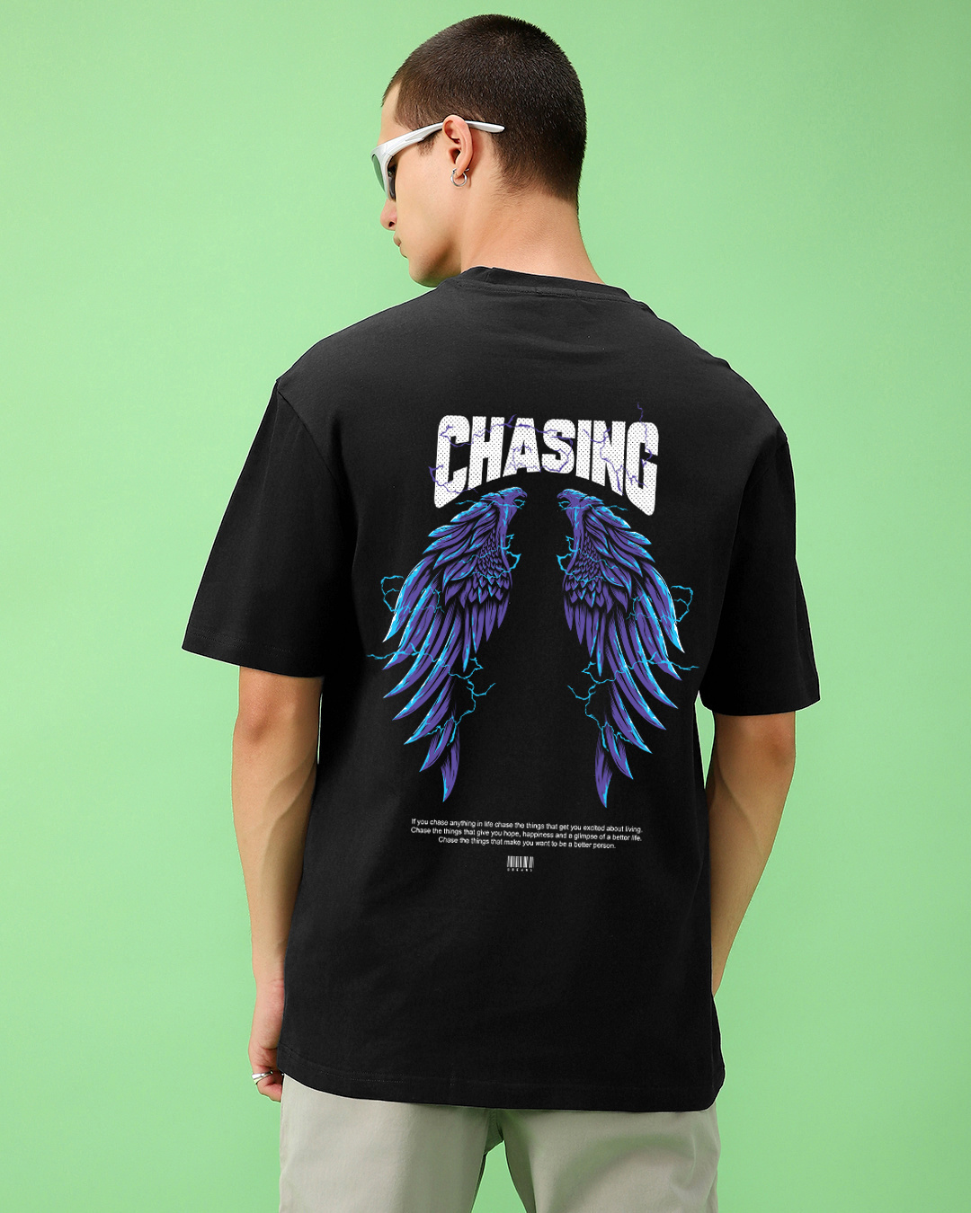 Buy Men's Black Chasing Dreams Graphic Printed Oversized T-shirt Online ...