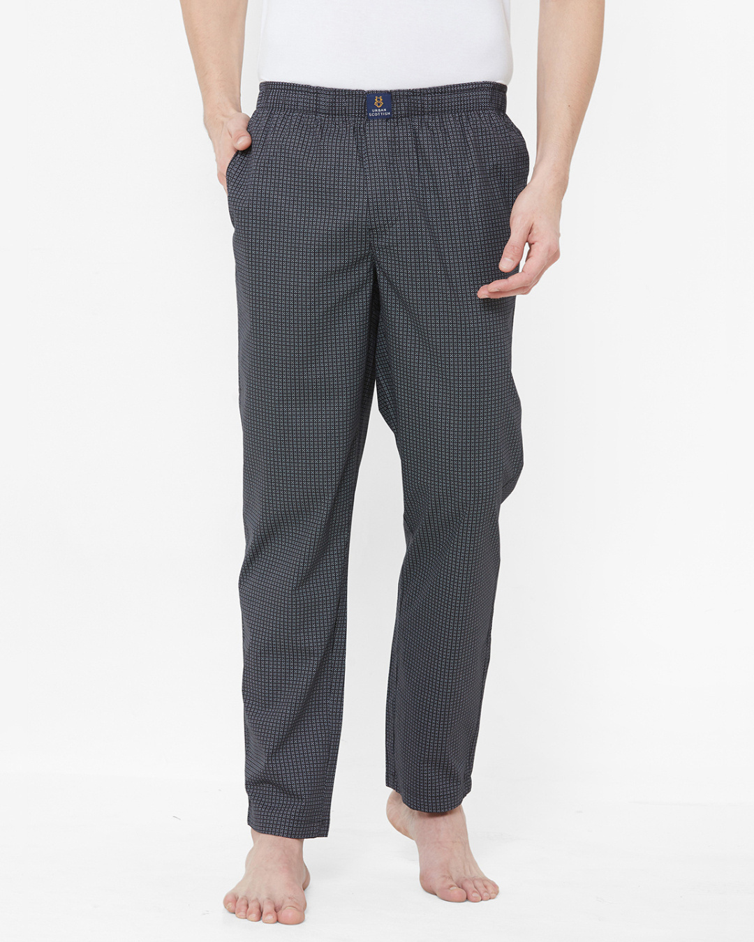 Buy Tencel Micro Modal Cotton Elastane Stretch Regular Fit Pyjama with Side  Pockets - Mid Blue Des1 IM03 | Jockey India