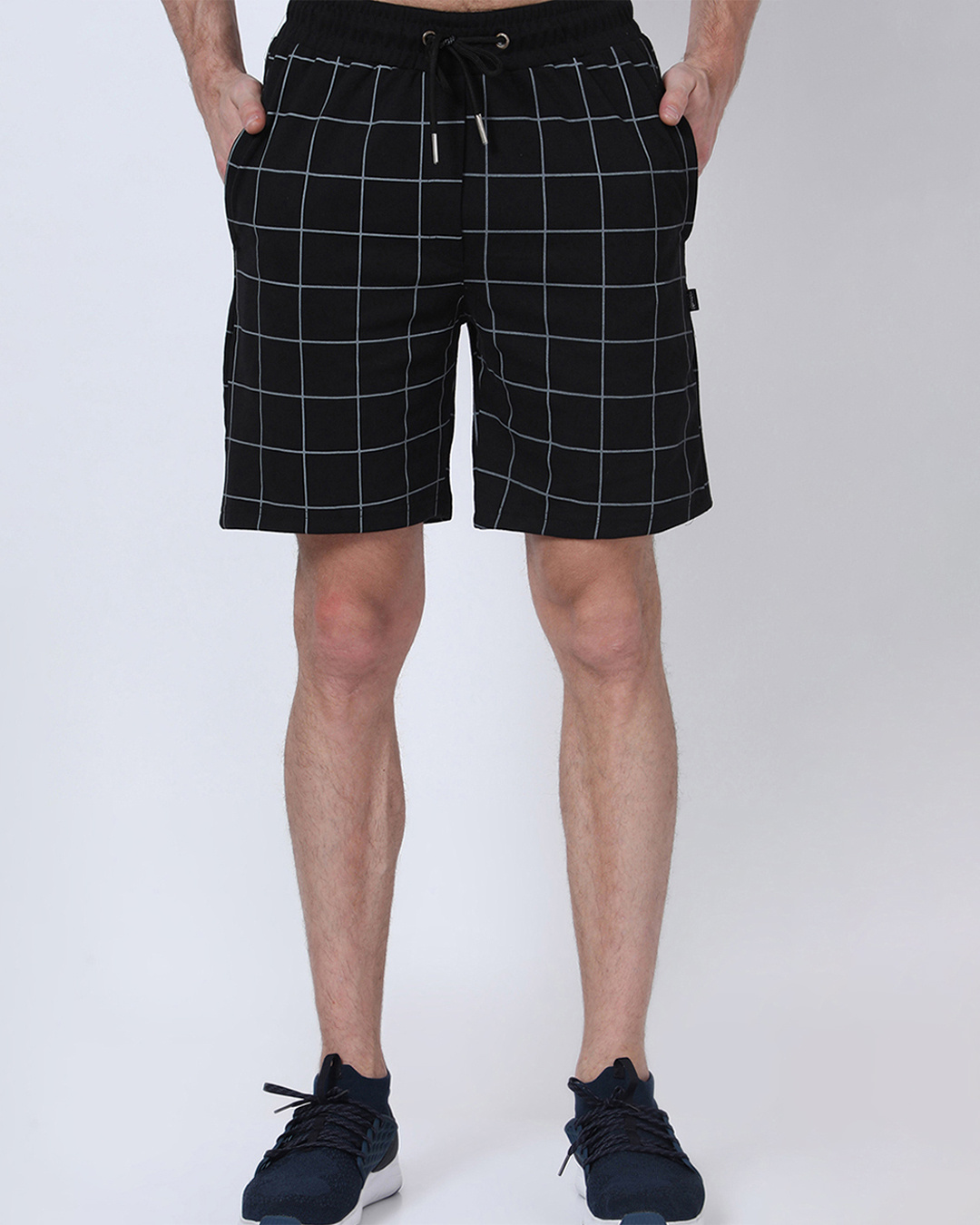Buy Men's Black Checked Shorts Online at Bewakoof
