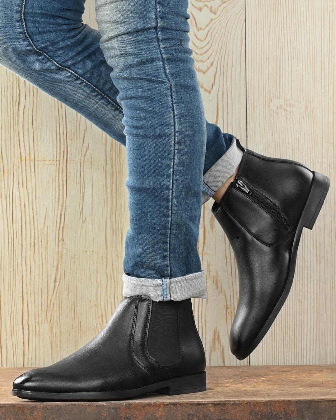 mens black boots chelsea