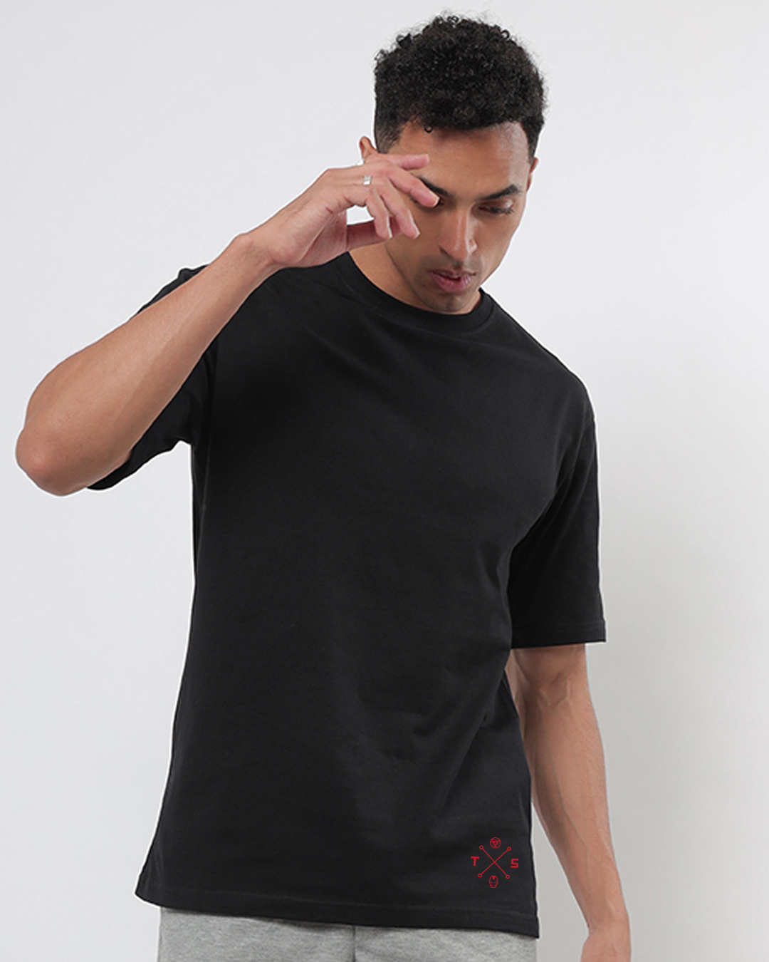 Shop Men's Black Chibi Iron Graphic Printed Oversized T-shirt-Back
