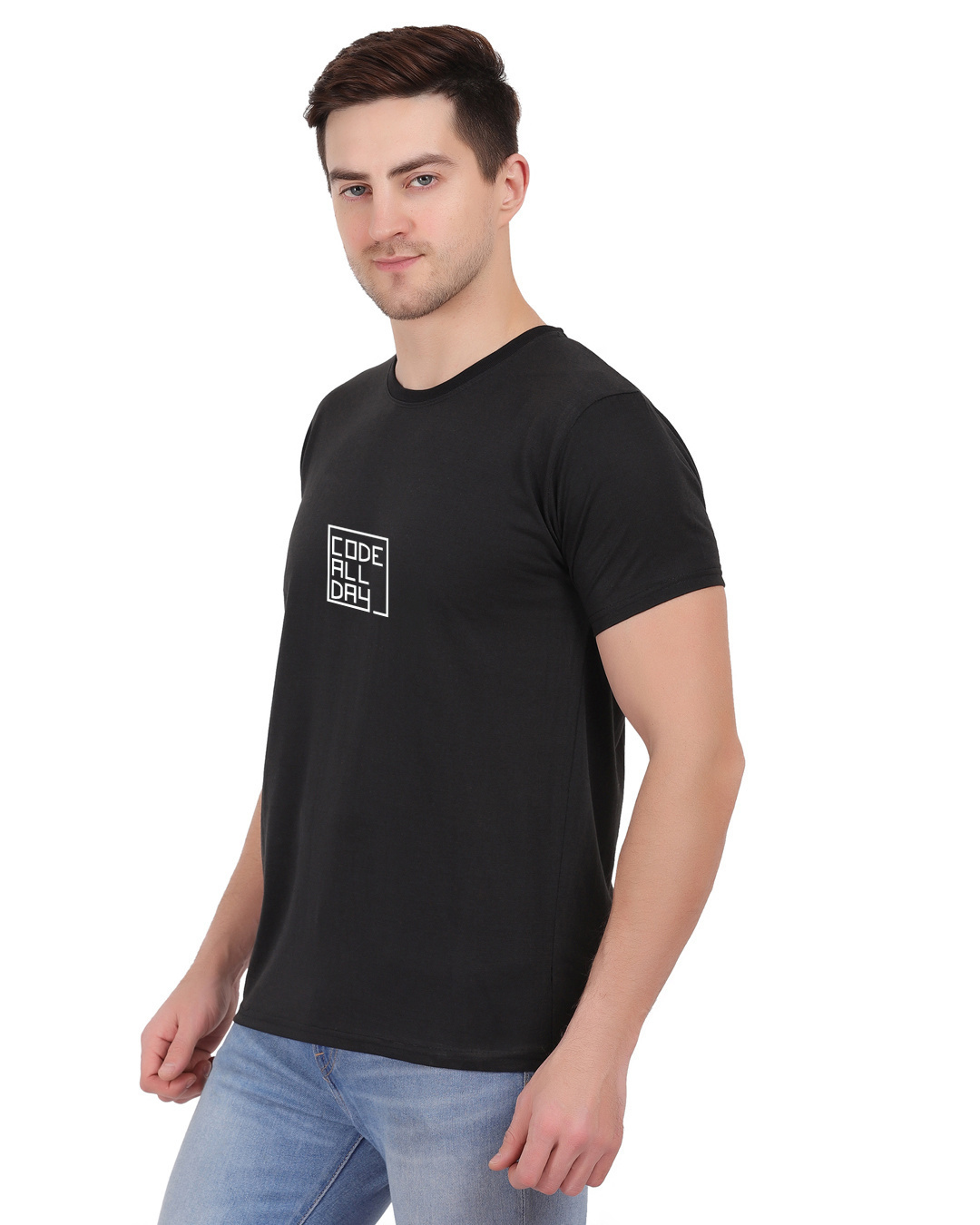 Shop Men's Black Code All Day Printed T-shirt-Back