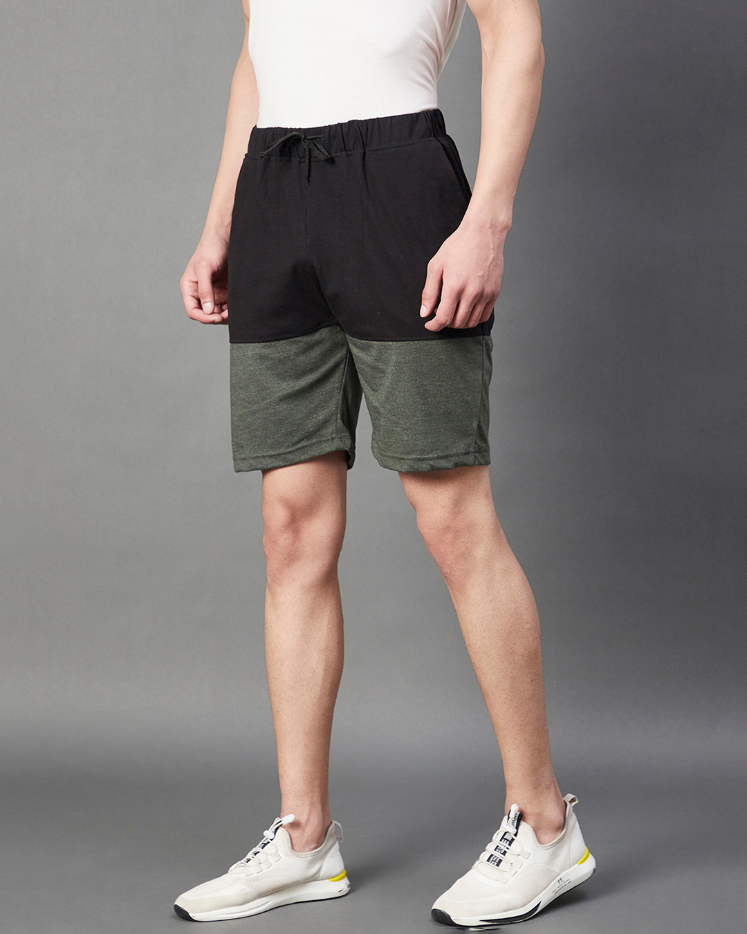 Shop Men's Black Color block Shorts-Back