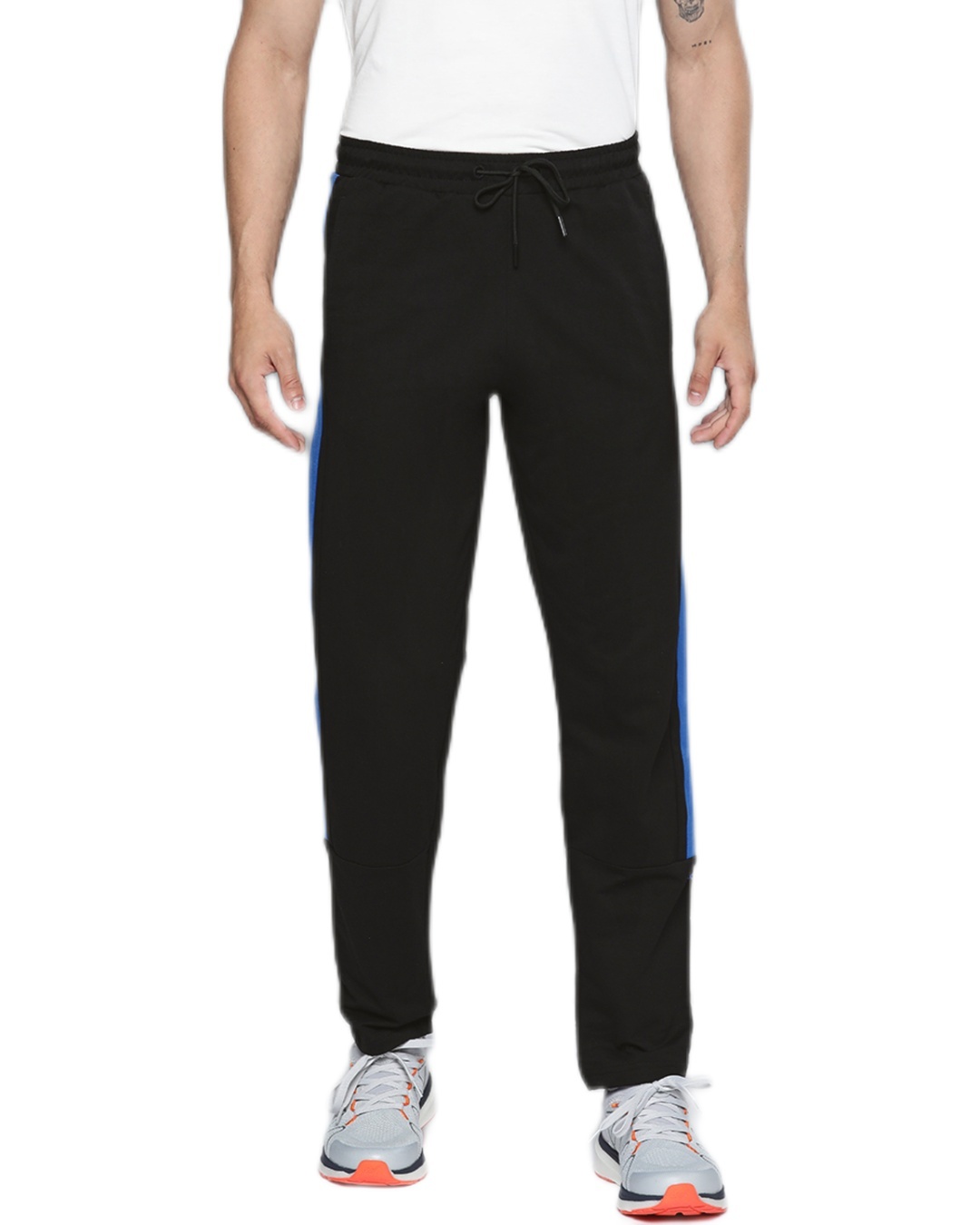 Buy Men's Black Color Block Slim Fit Track Pants for Men Black Online ...