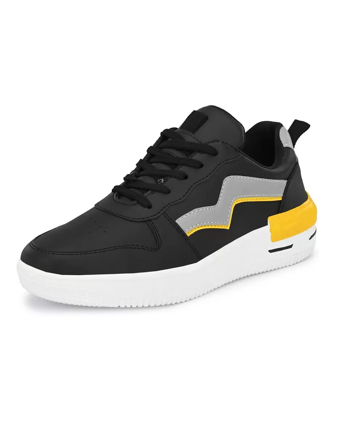 Shop Men's Black Color Block Sneakers-Back