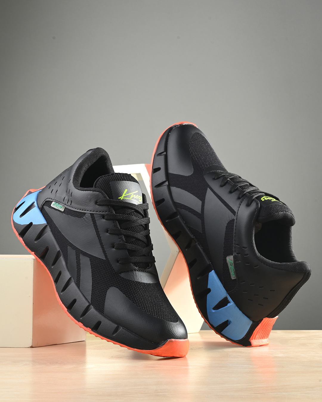 Buy Men's Black Color Block Sneakers Online in India at Bewakoof