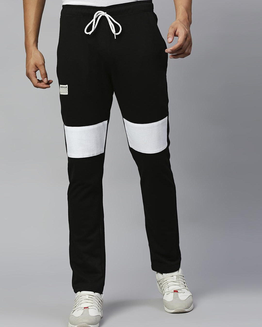 color block track pants mens