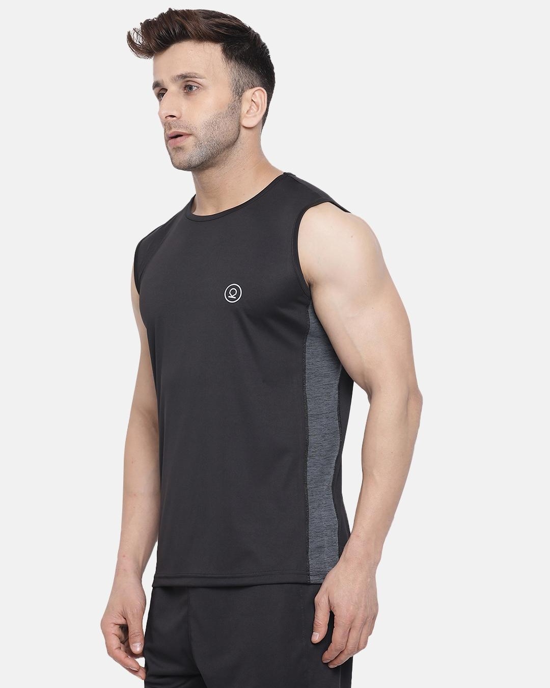 Shop Men's Black Color Block Vest-Back