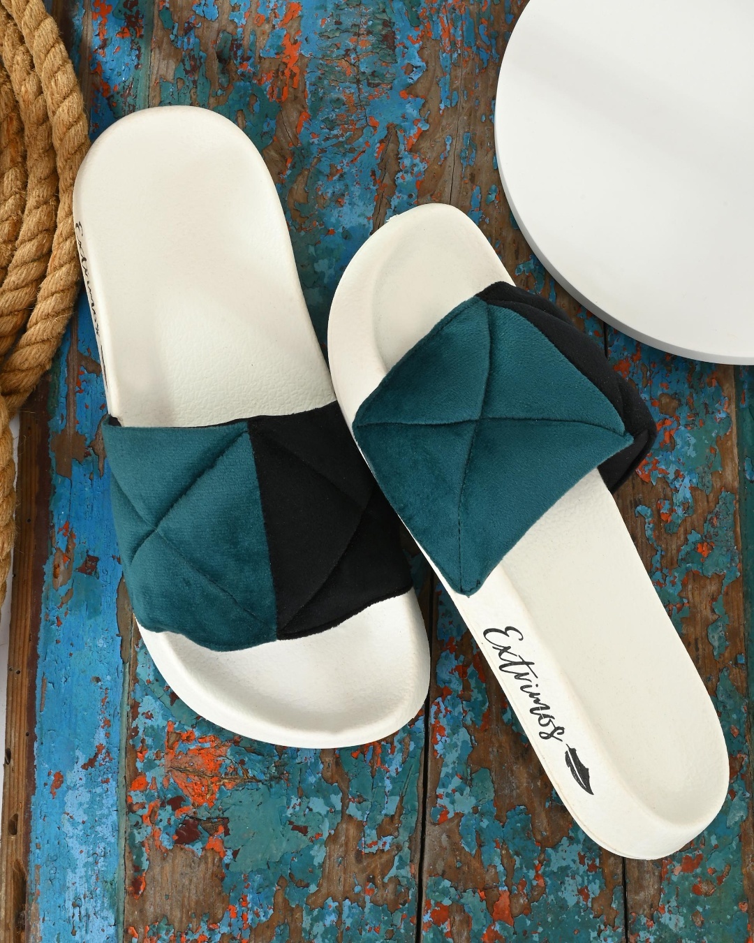 mens black designer sliders