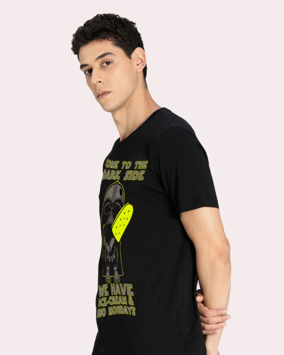 Shop Men's Black Come To The Dark Side Graphic Printed T-shirt-Back