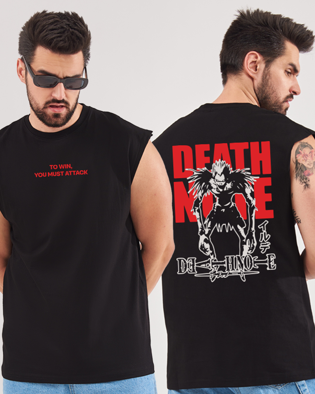 Buy Mens Black Death Note Graphic Printed Oversized Vest Online At Bewakoof 7734