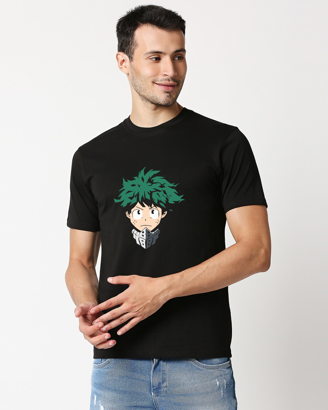 Buy Men's Black Deku Printed T-shirt Online at Bewakoof