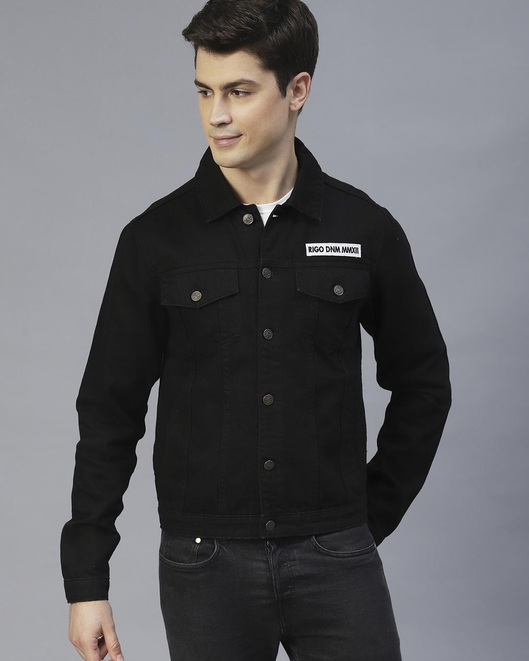 Buy Men's Black Denim Jacket Online at Bewakoof