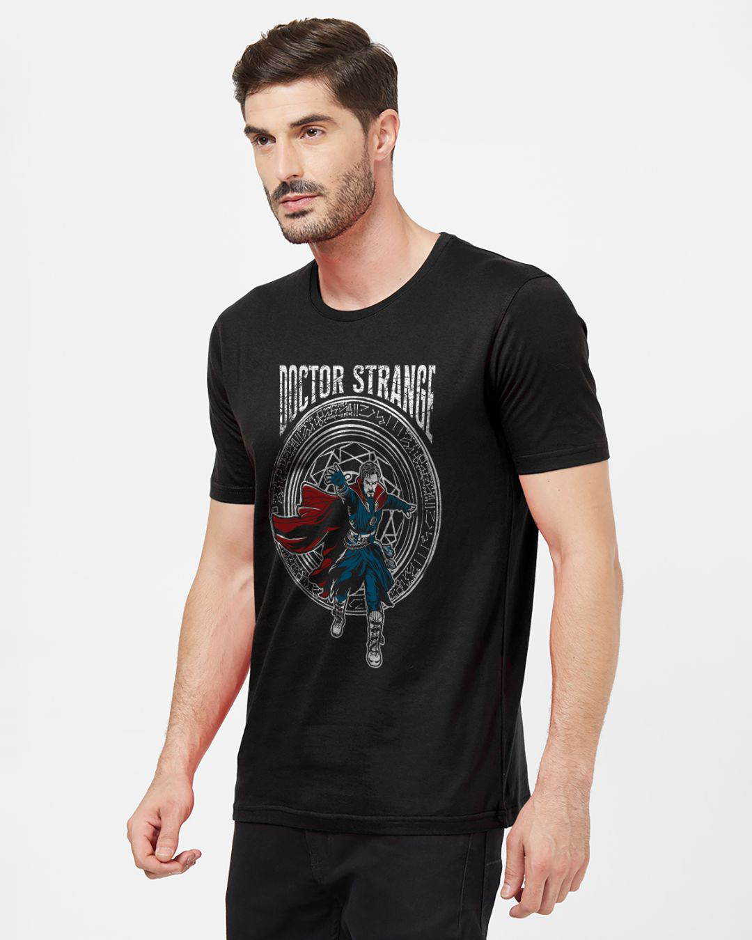 Shop Men's Black The Sorcerer Supreme Marvel Graphic Printed T-shirt (Glow In Dark)-Back