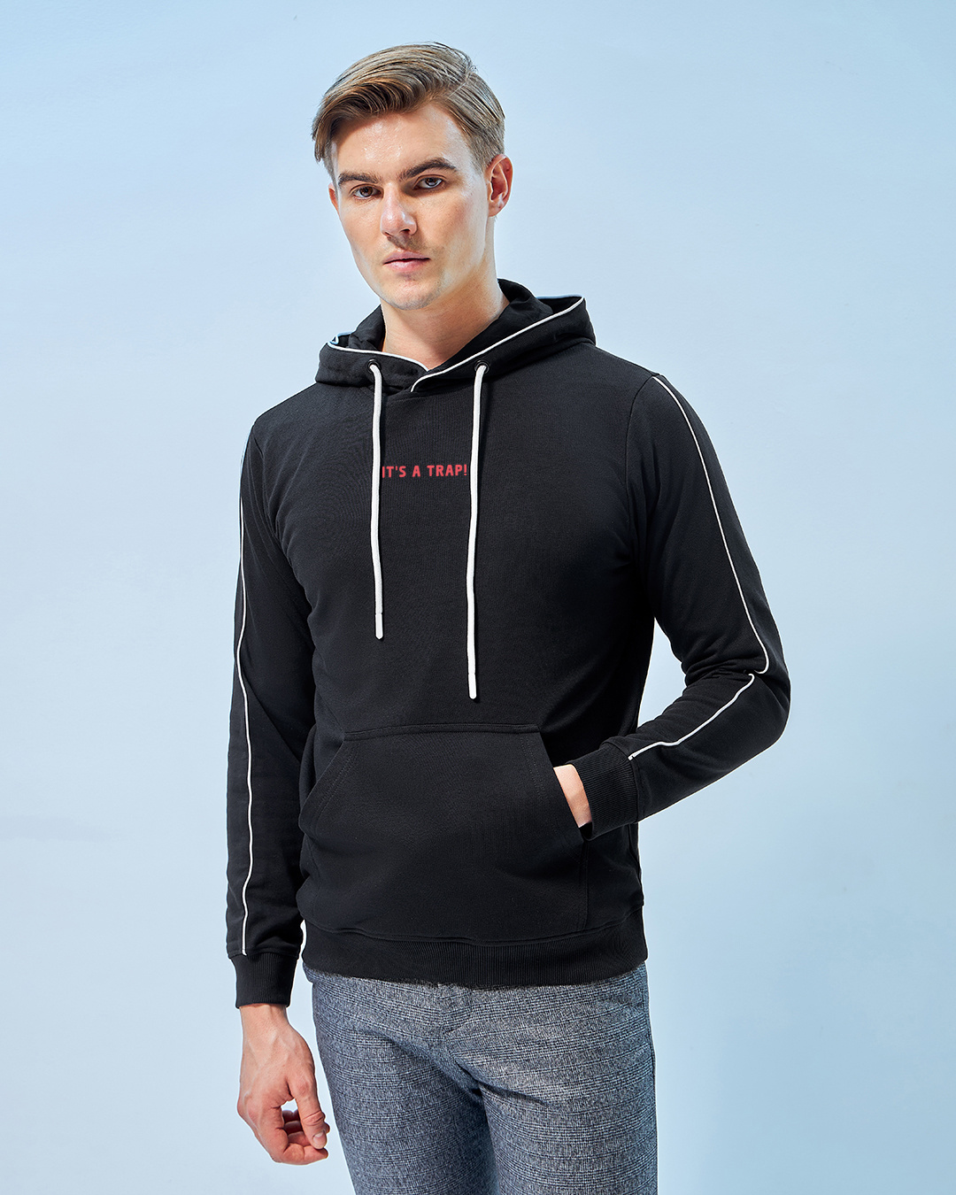 Shop Men's Black Dont Grow Up Graphic Printed Hoodies-Back