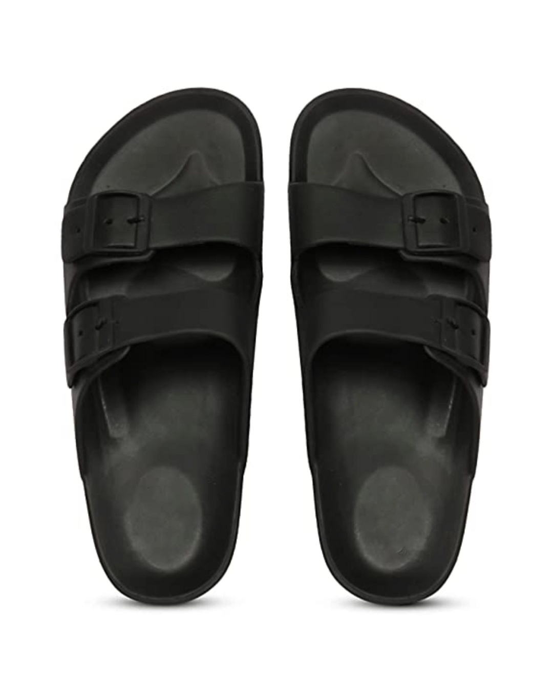 Shop Men's Black Double Buckle Sliders-Back