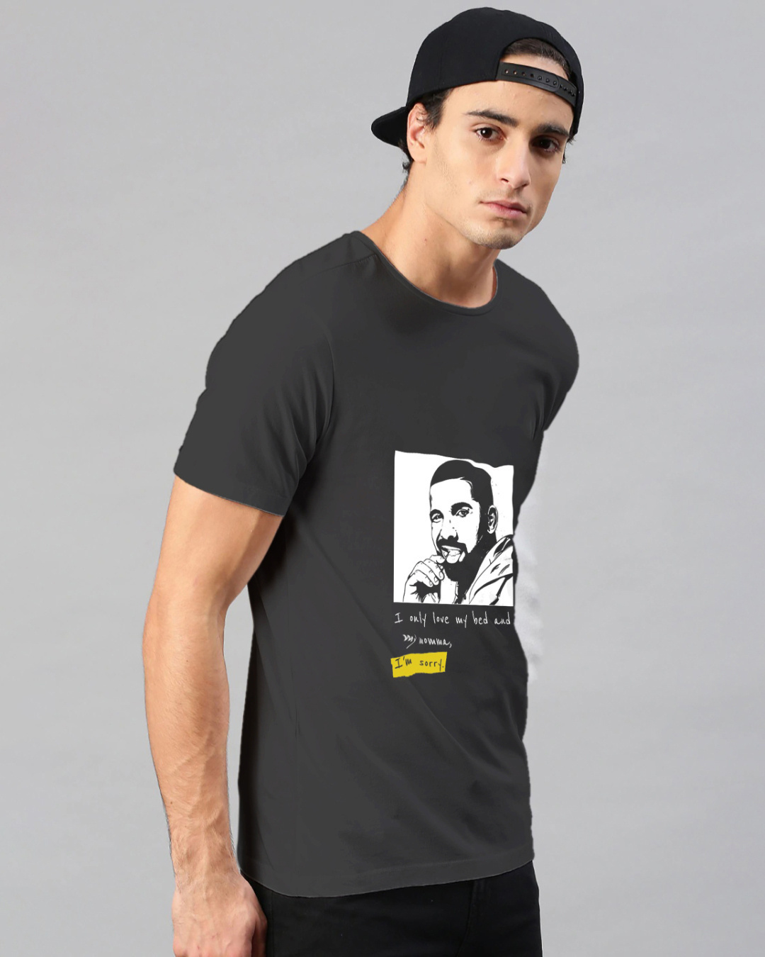 Shop Men's Black Drake Graphic Printed Cotton T-shirt-Back