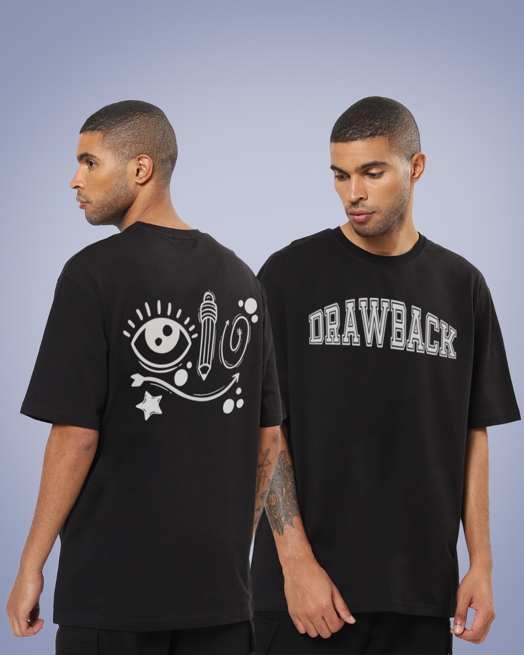 Buy Men's Black Drawback Graphic Printed Oversized T-shirt Online at ...