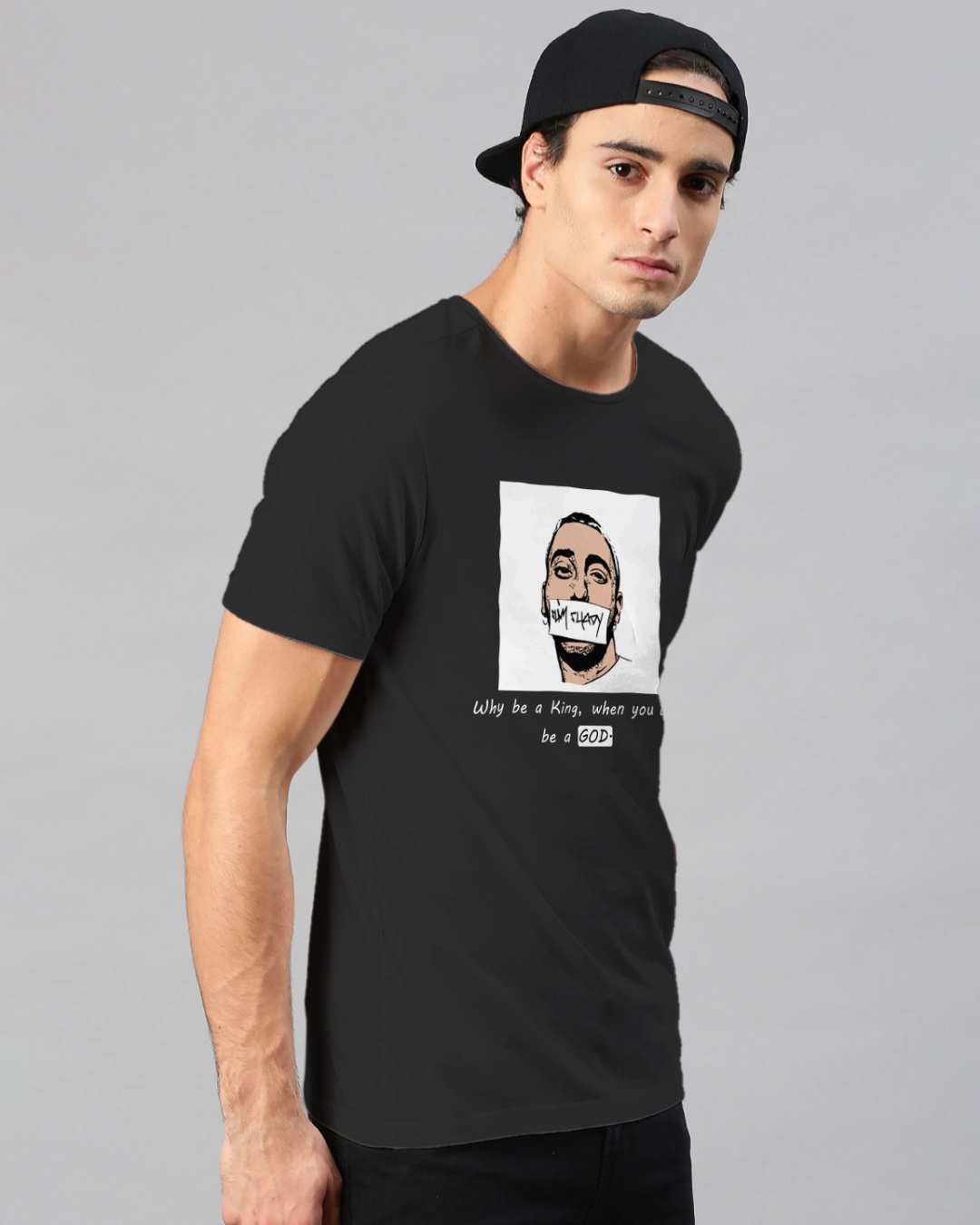 Shop Men's Black Eminem Shady Graphic Printed Cotton T-shirt-Back