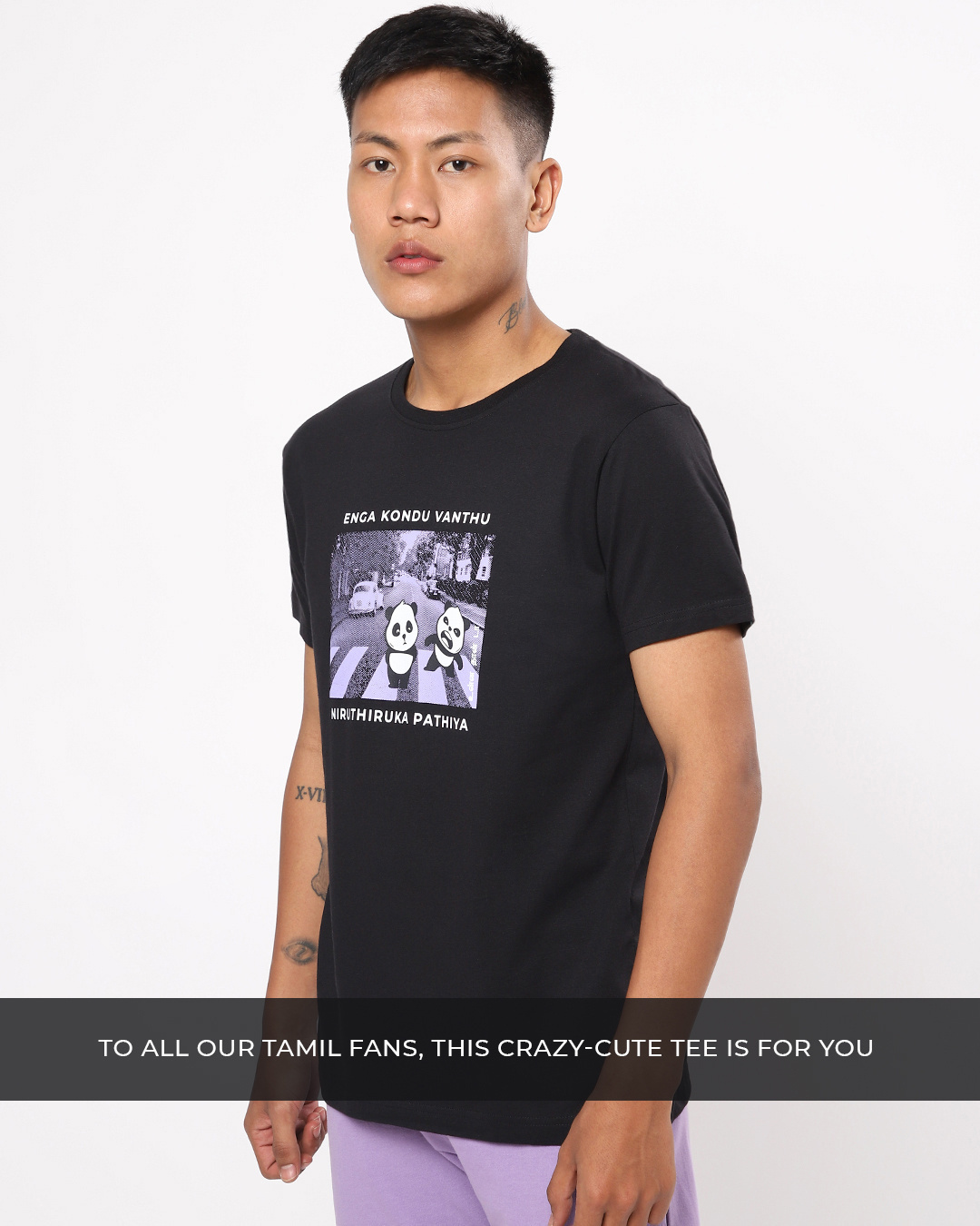 Shop Men's Black Enga Road Graphic Printed T-shirt-Back