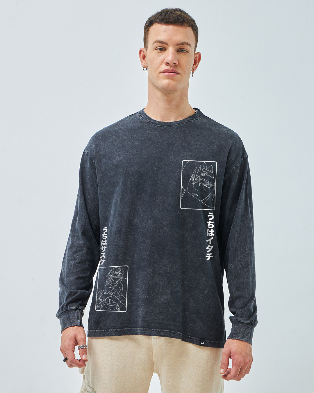 Shop Men's Black Enough Hate Graphic Printed Oversized Acid Wash T-shirt-Back