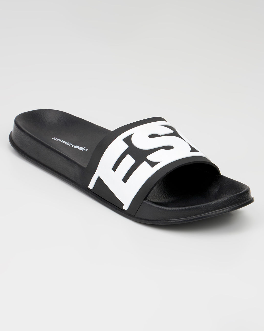 Shop Men's Black Escape Silicon Pool Sliders-Back