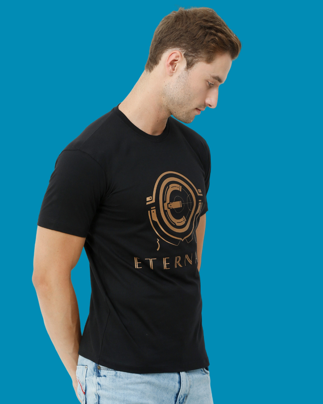 Shop Men's Black Eternals Graphic Printed T-shirt-Back
