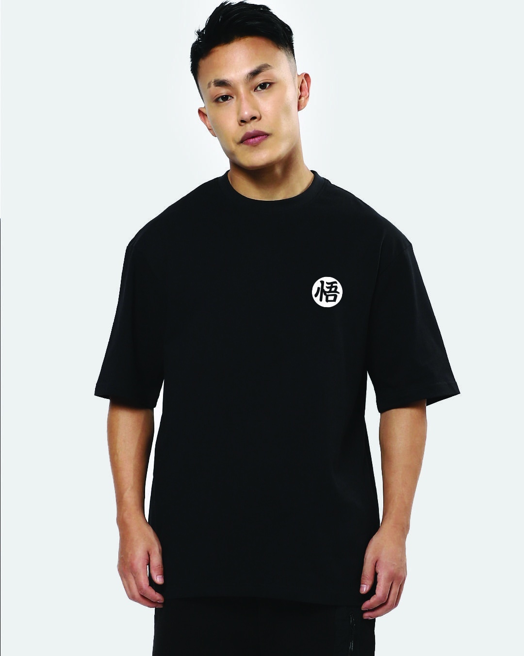 Shop Men's Black Fighter Inside Graphic Printed Oversized T-shirt-Back
