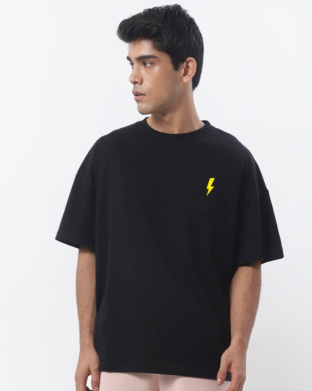 Shop Men's Black Find Your Inner Spark Graphic Printed Oversized T-shirt-Back