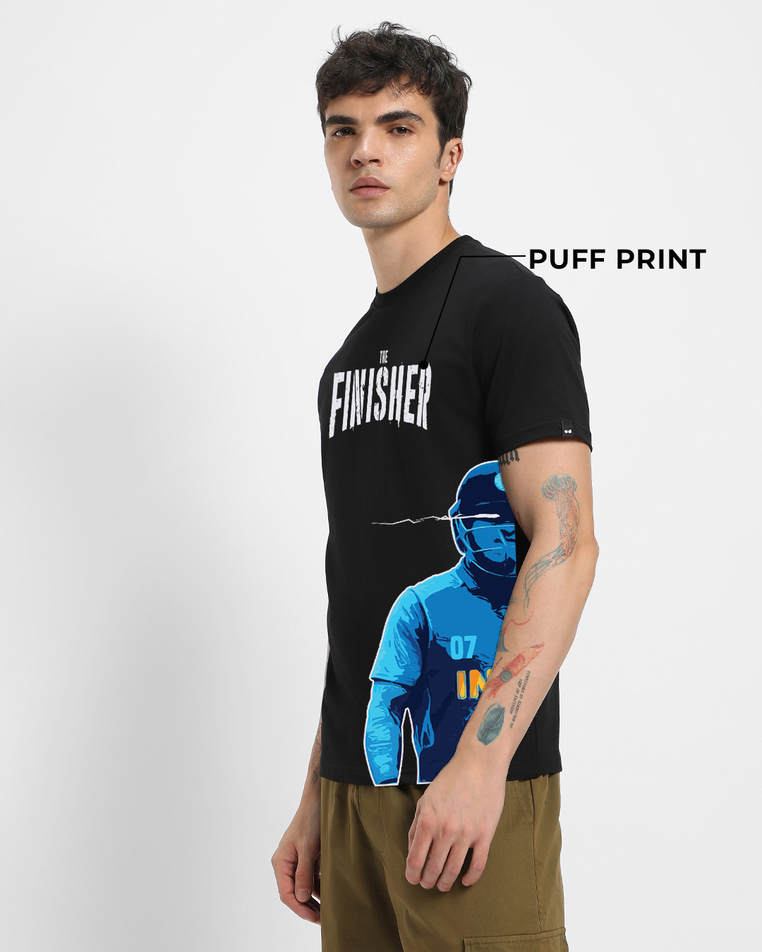 Shop Men's Black Finisher Graphic Printed T-shirt-Back