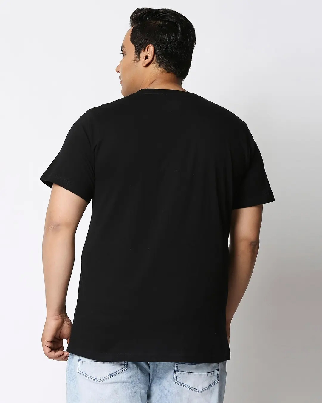 Shop Men's Black Flame Anime Printed Plus Size T-shirt-Back