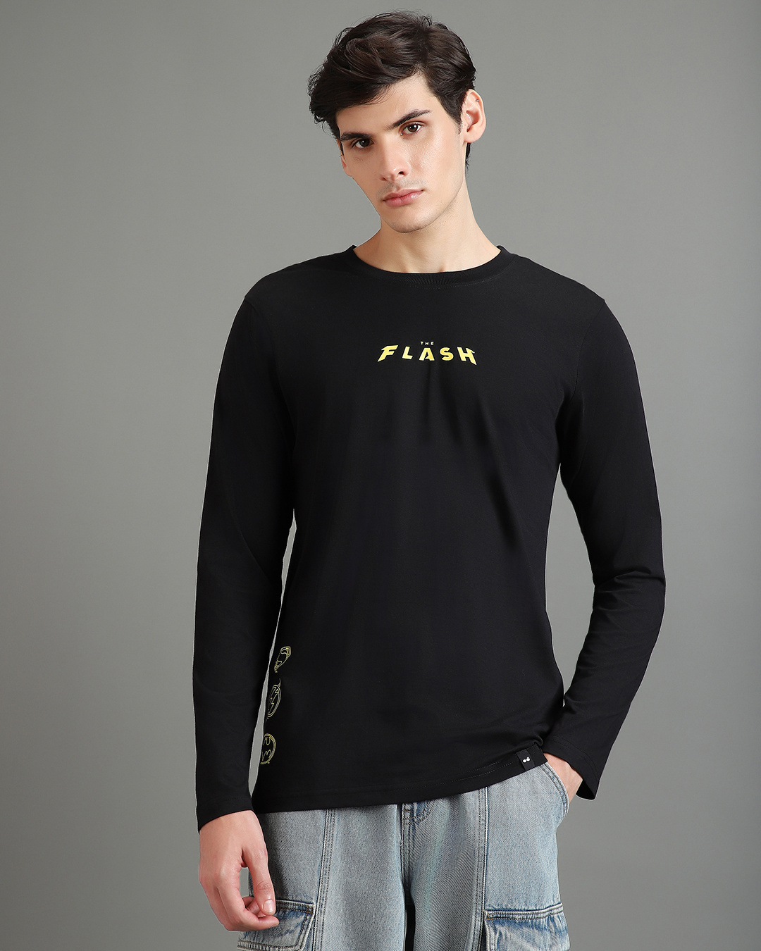 Shop Men's Black Flash Hero Graphic Printed T-shirt-Back