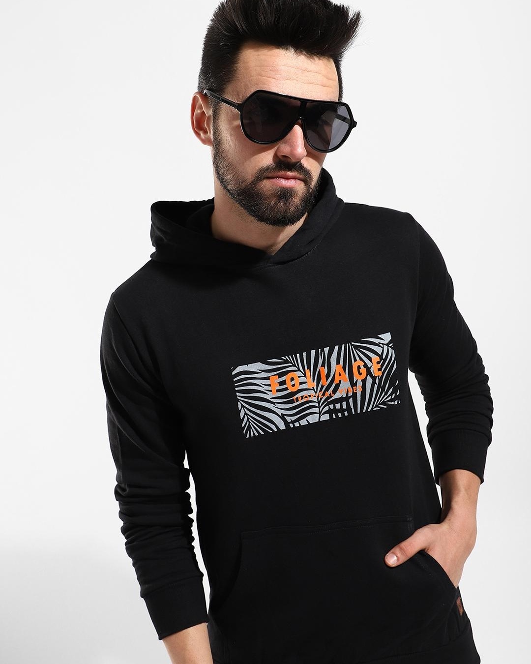 Buy Men s Black Foliage Printed Hoodie Online At Bewakoof buy-men-s-black-foliage-printed-hoodie-online-at-bewakoof