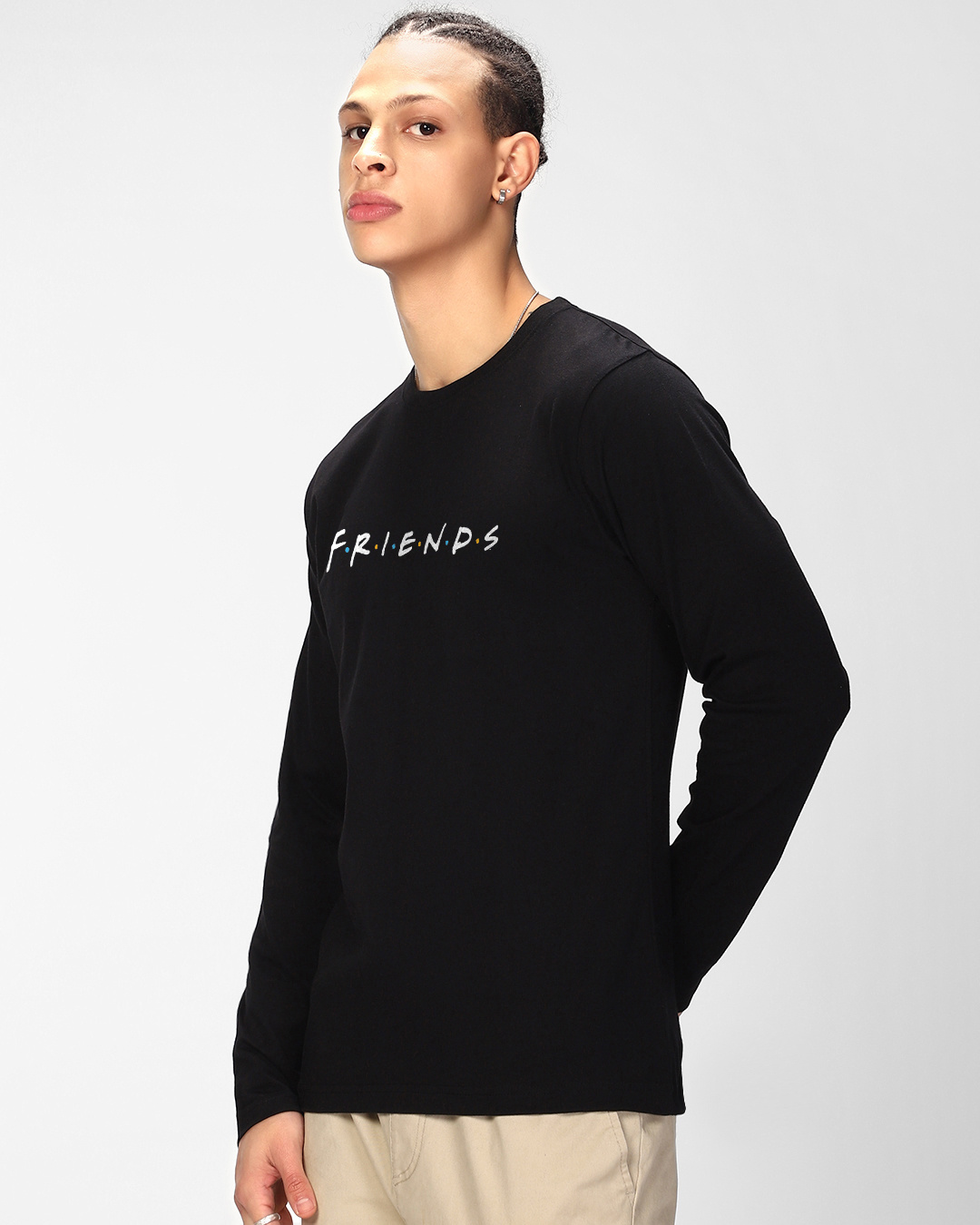 Shop Men's Black Friends Typography T-shirt-Back