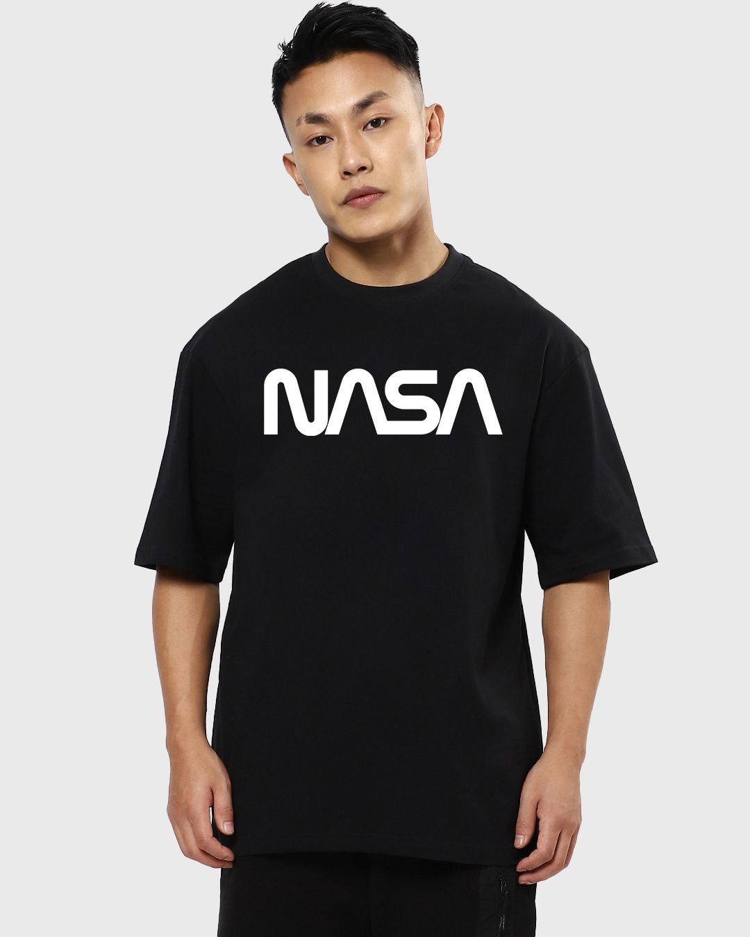 Shop Men's Black Galactic Spectrum Graphic Printed Oversized T-shirt-Back