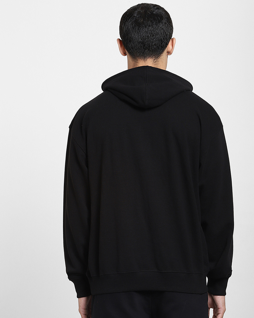 Shop Men's Black Game Over Typography Oversized Hoodie-Back