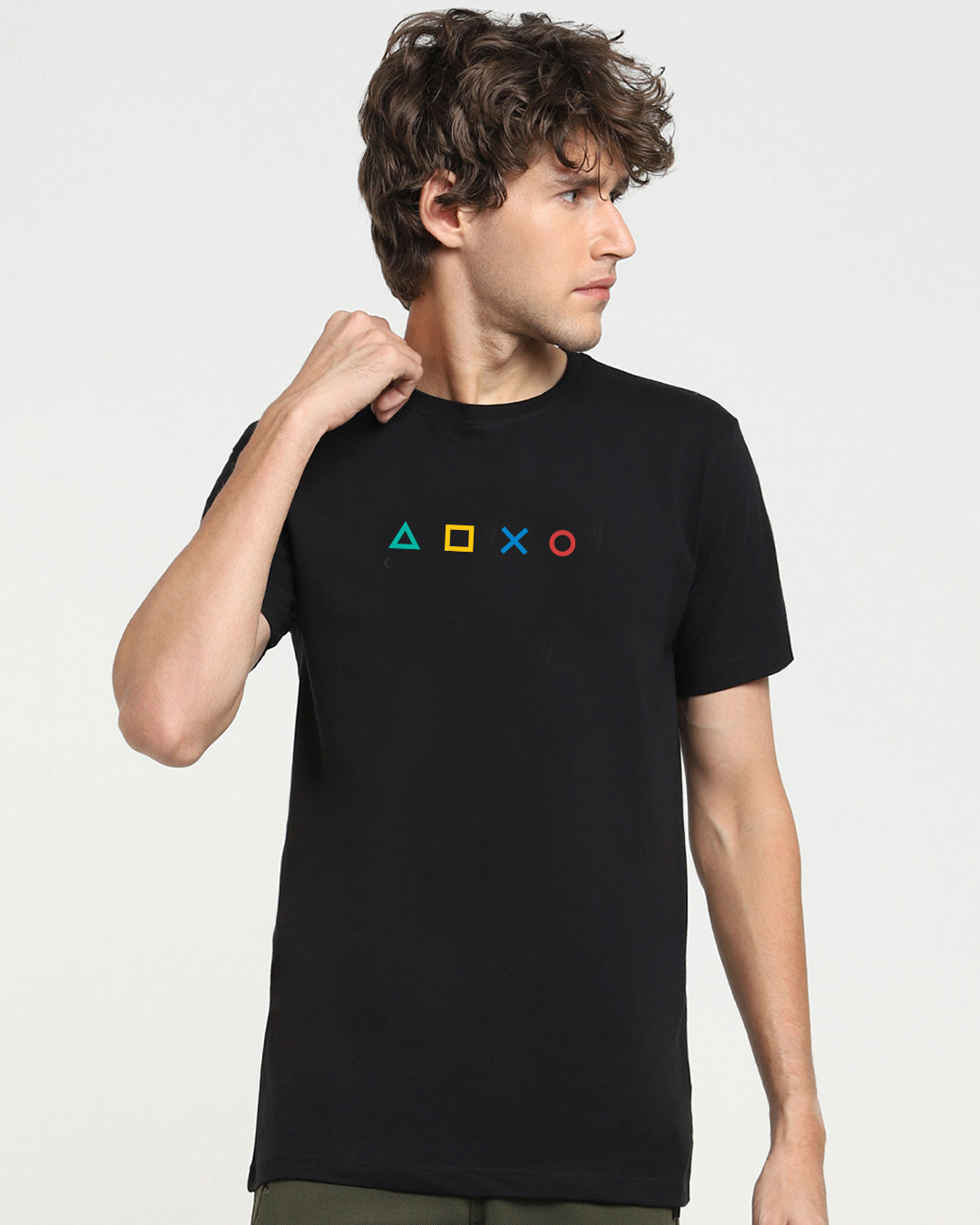 Shop Men's Black Gamer Respawn Typography T-shirt-Back