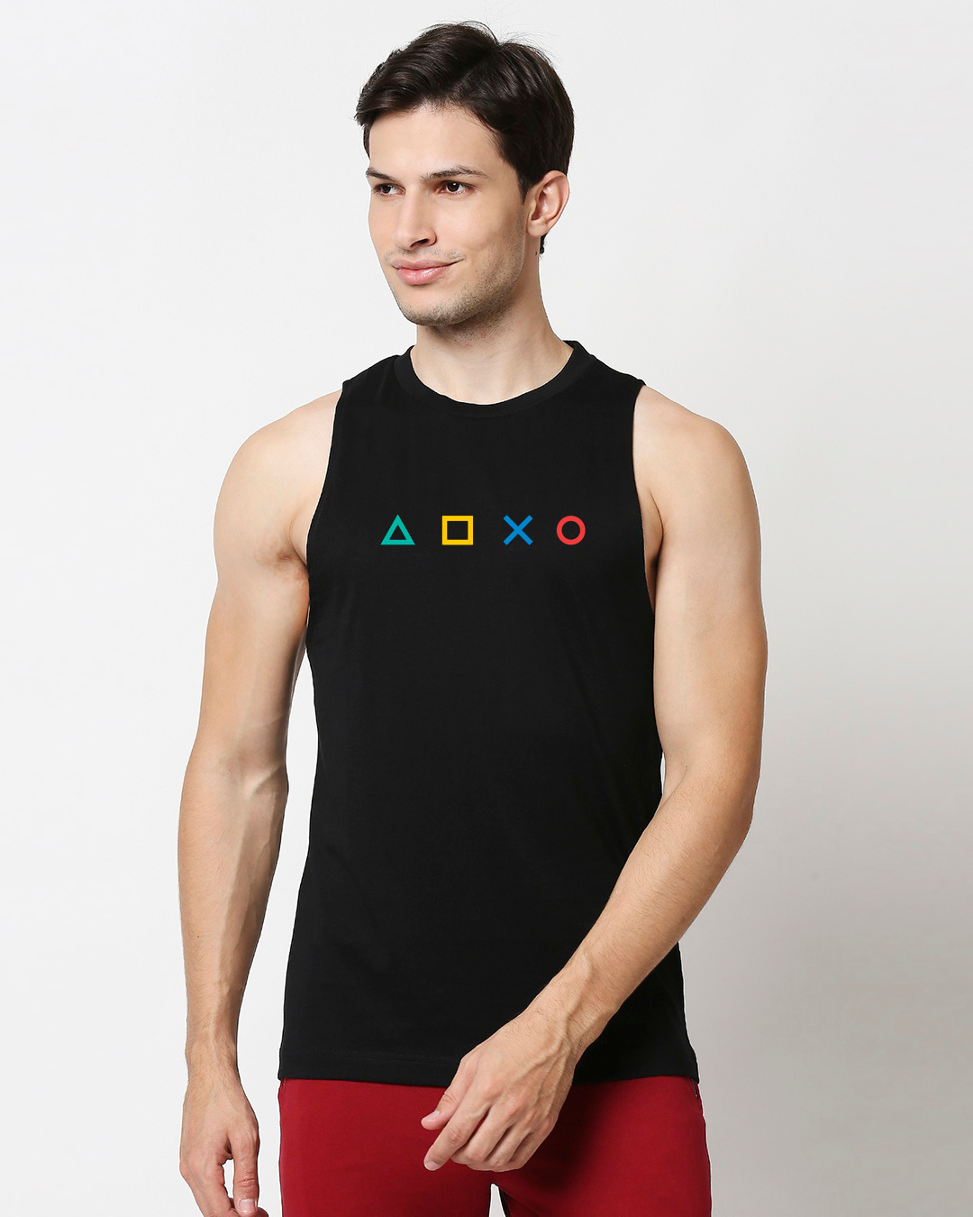 Shop Men's Black Gamer Respawn Typography Vest-Back