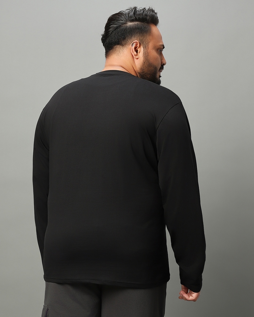 Shop Men's Black Genjutsu Graphic Printed Plus Size T-shirt-Back