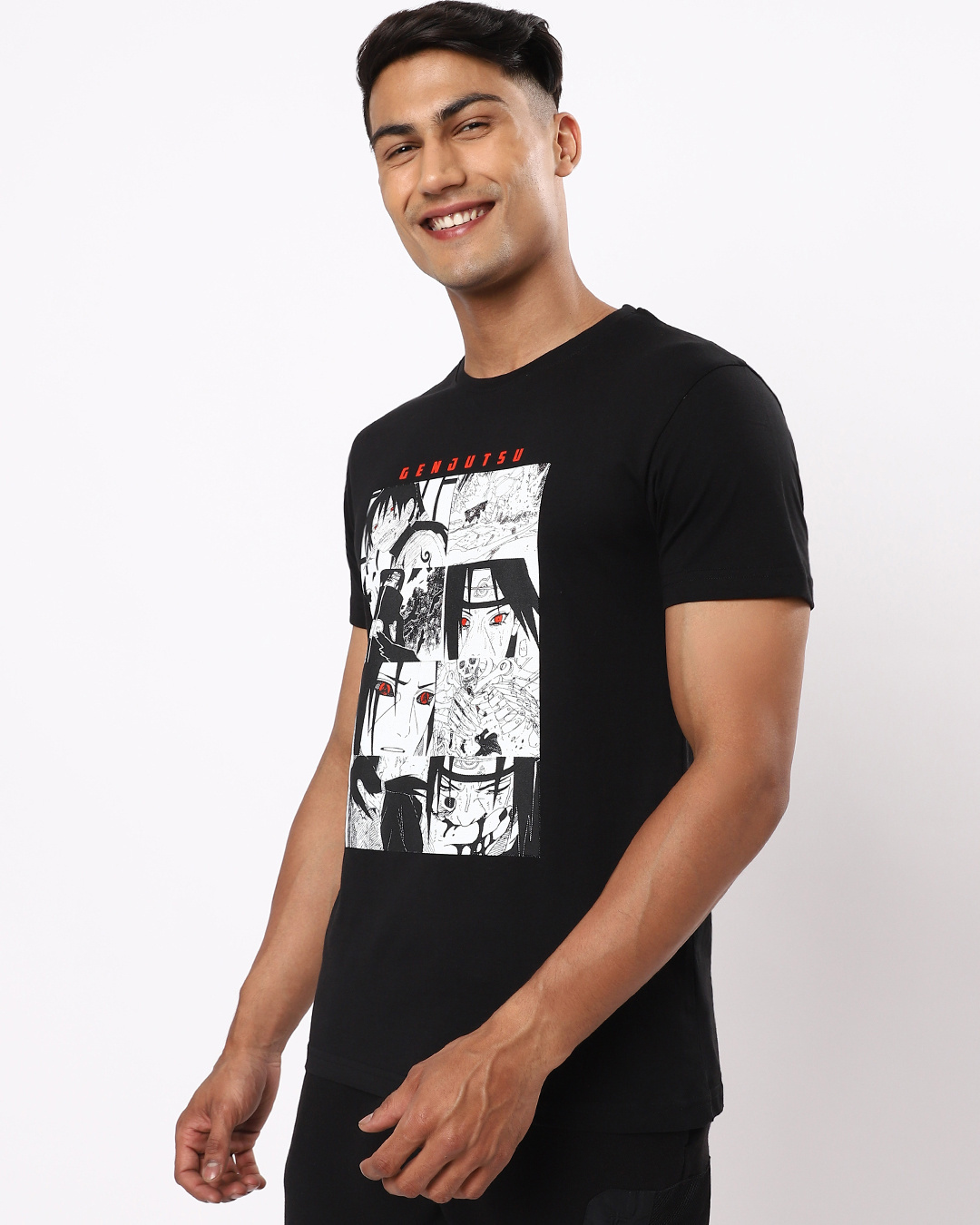 Shop Men's Black Genjutsu Graphic Printed T-shirt-Back