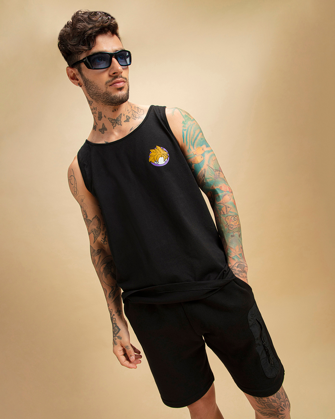 Shop Men's Black Gohan Graphic Printed Vest-Back