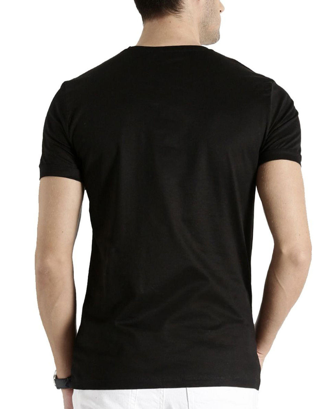 Shop Men's Black Graphic Print Regular Fit T-shirt-Back