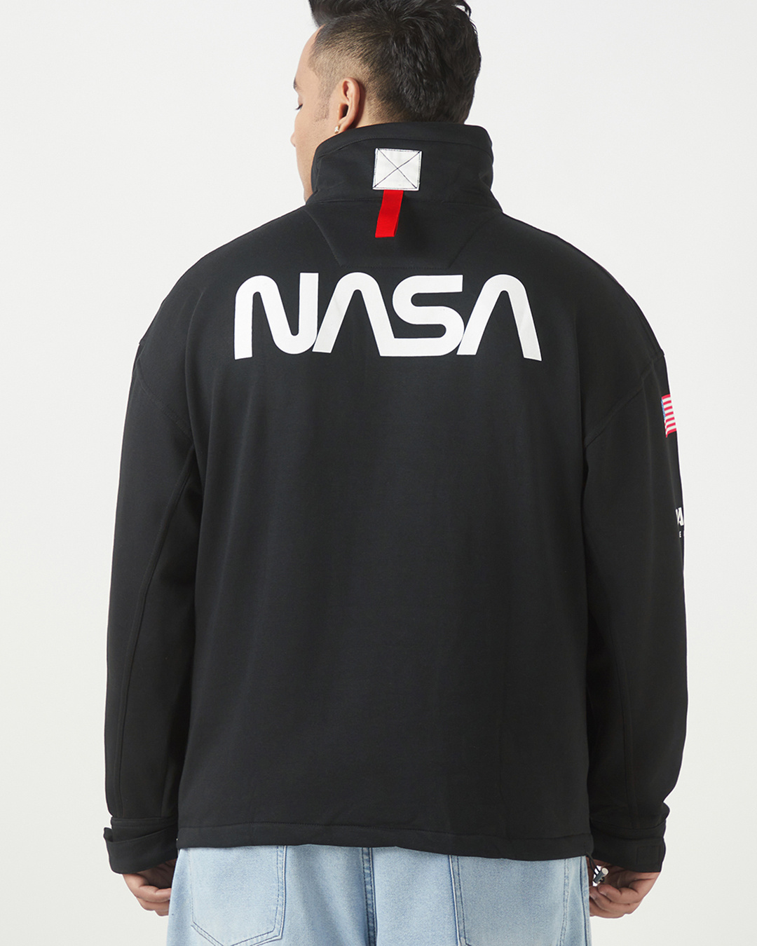 Oversized Graphic Print Sweatshirt with Crew Neck - Gray main image 1