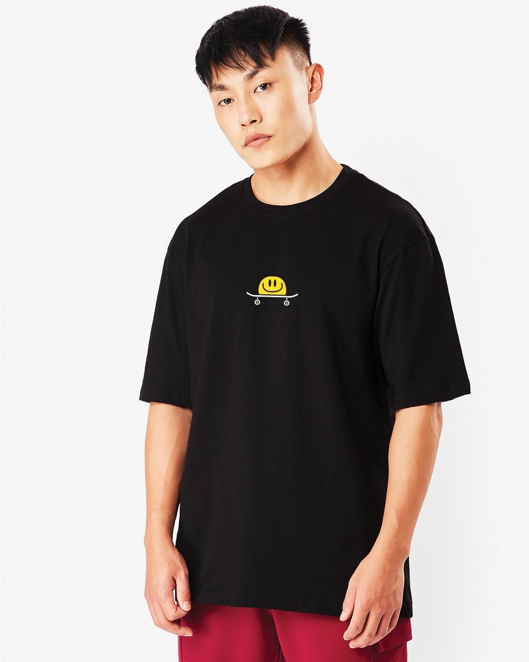 Shop Men's Black Skate More Graphic Printed Oversized T-shirt-Back