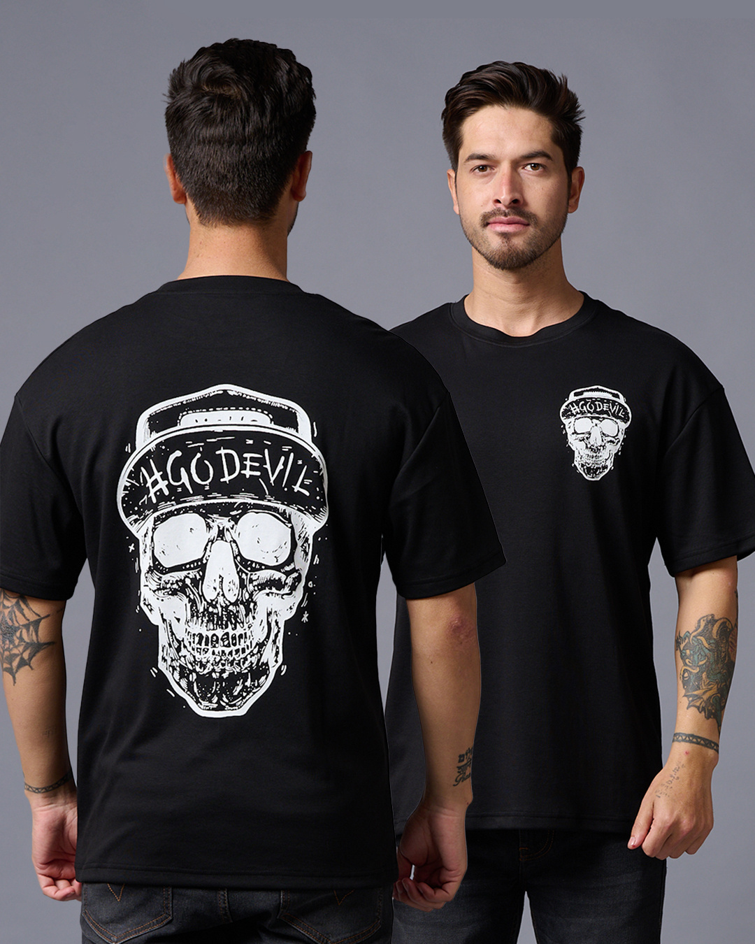 Men's Printed Graphic Black Slim Fit Shirt