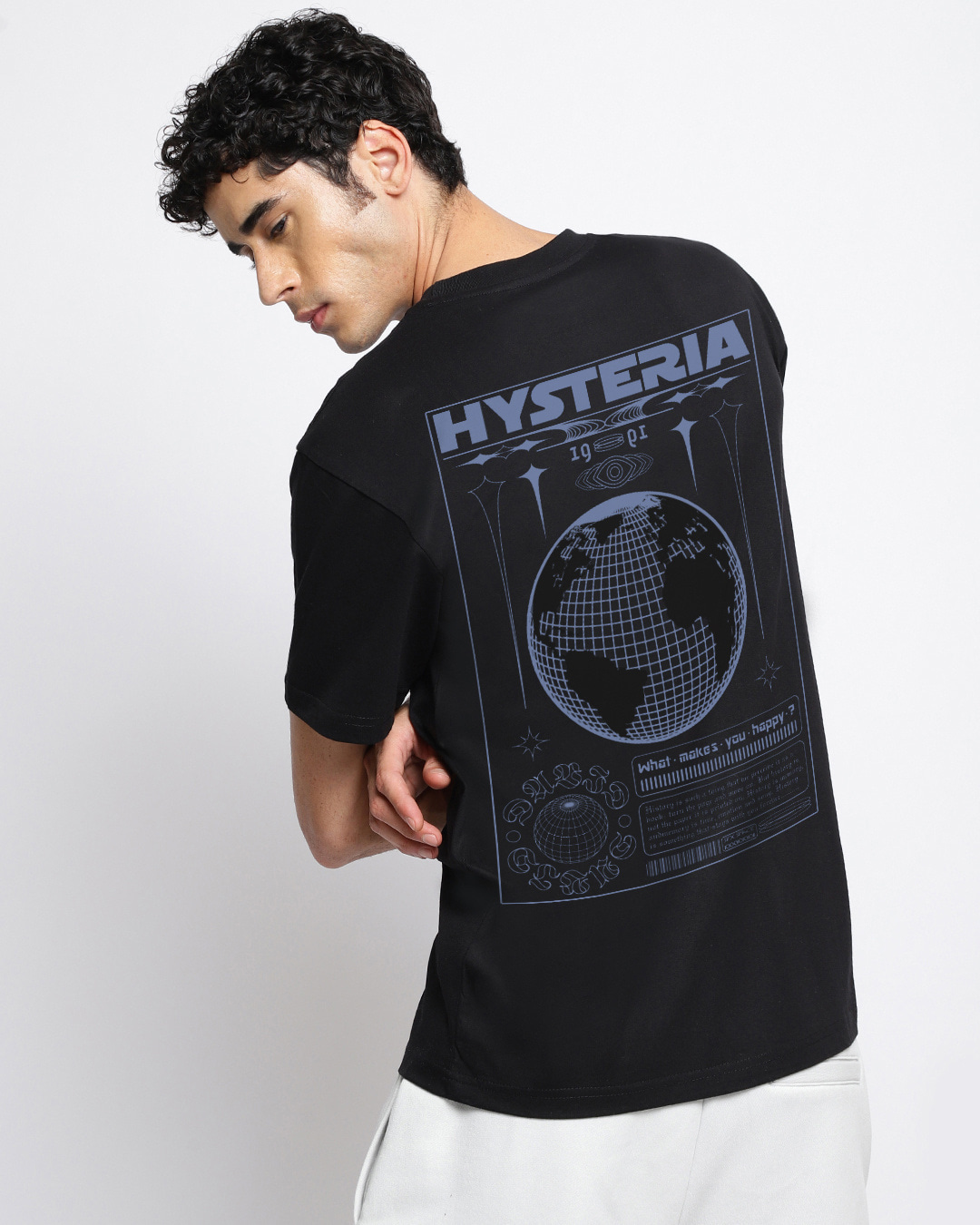 Buy Men S Black Graphic Printed Oversized T Shirt Online At Bewakoof